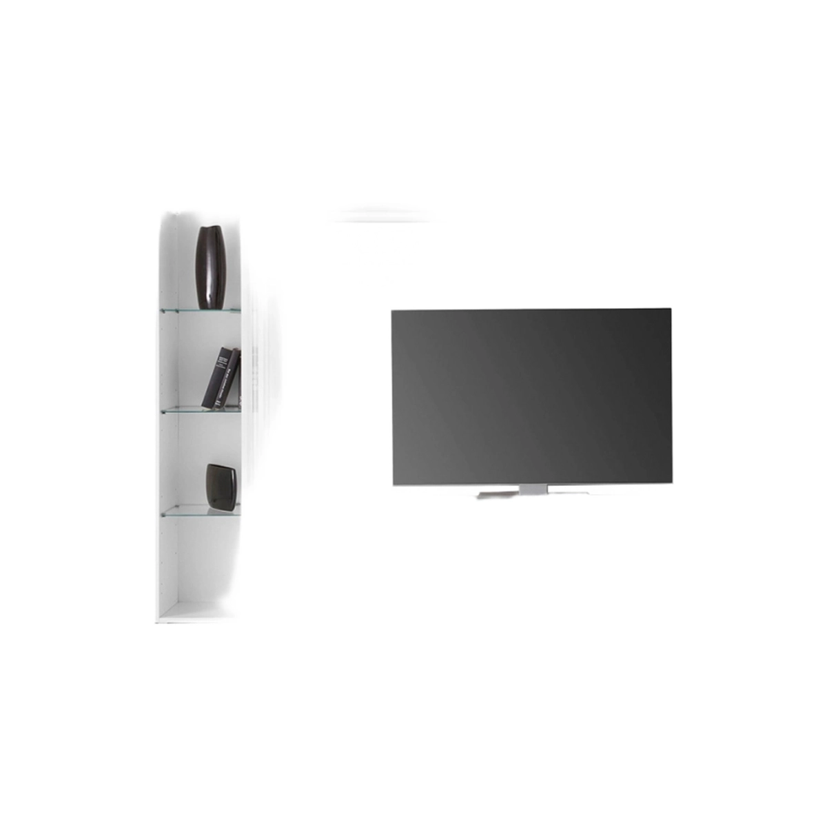 Modern Living Room TV Wall Unit with Hanging Cabinet and 2 Display Cabinets Joy Frame — 7