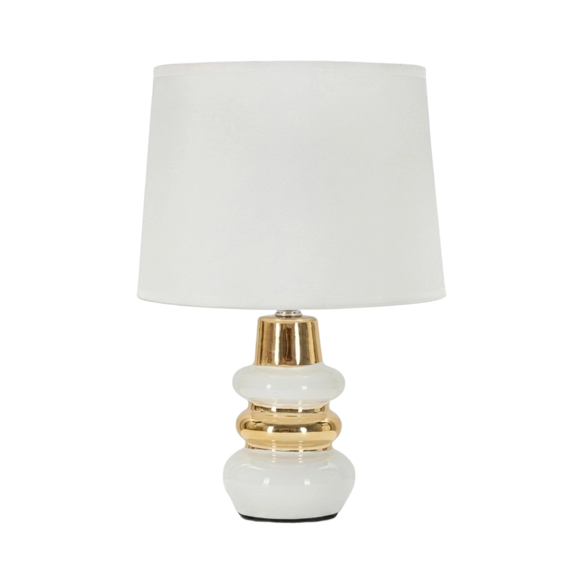 Liara Ceramic Table Lamp with Fabric Lampshade — 1