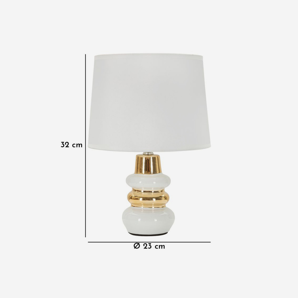 Liara Ceramic Table Lamp with Fabric Lampshade — 3