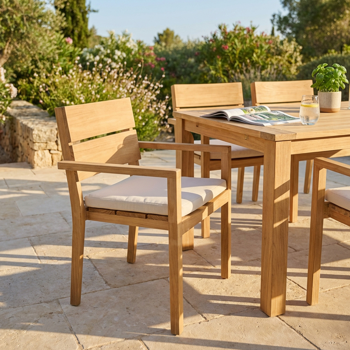 Stackable Teak Garden Armchair Parker Cosma — 2