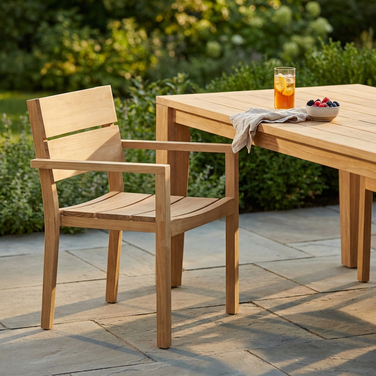 Stackable Teak Garden Armchair Parker Cosma — 3