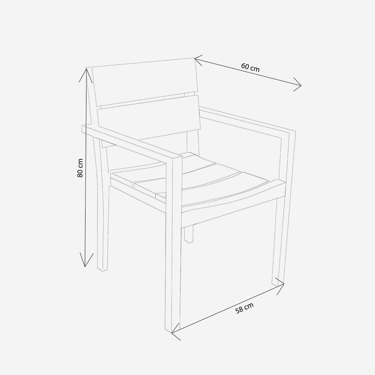 Stackable Teak Garden Armchair Parker Cosma — 4