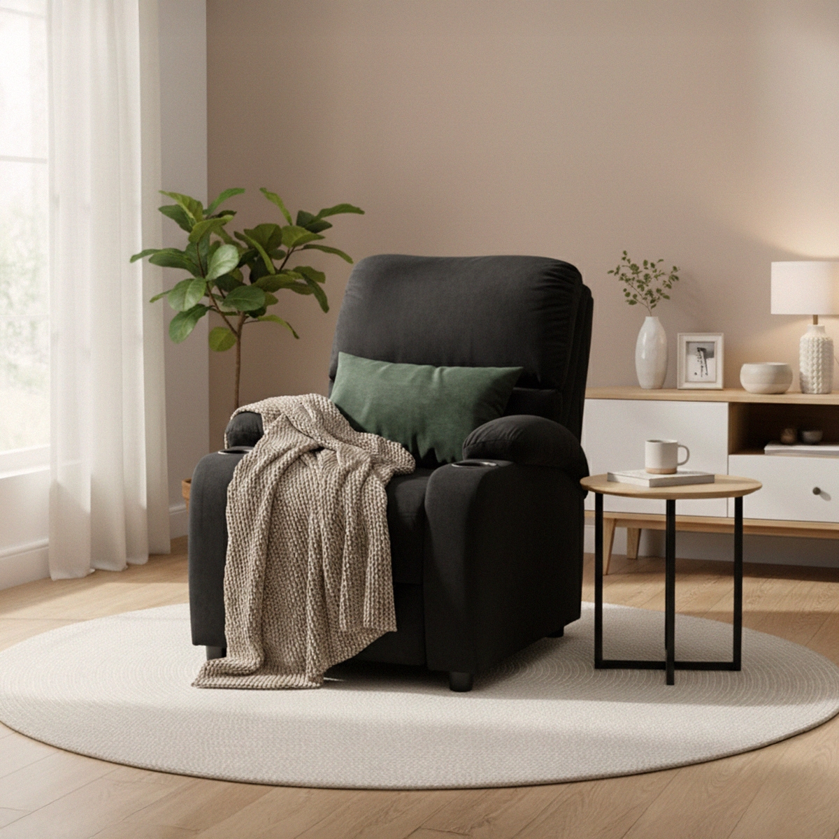Laura Poltrona Relax Manual Recliner Armchair Microfibra Velluto — 2