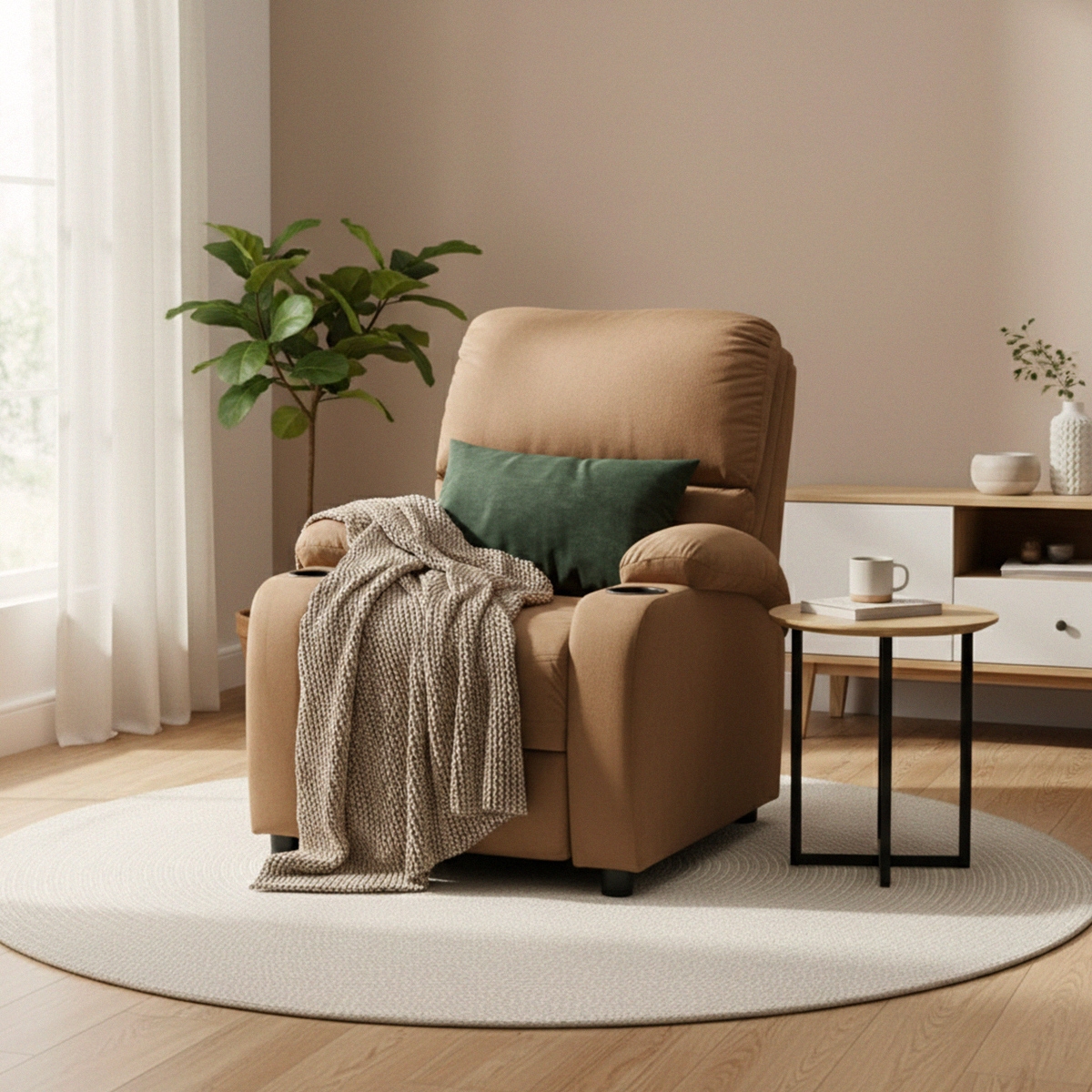 Laura Poltrona Relax Manual Recliner Armchair Microfibra Velluto — 2