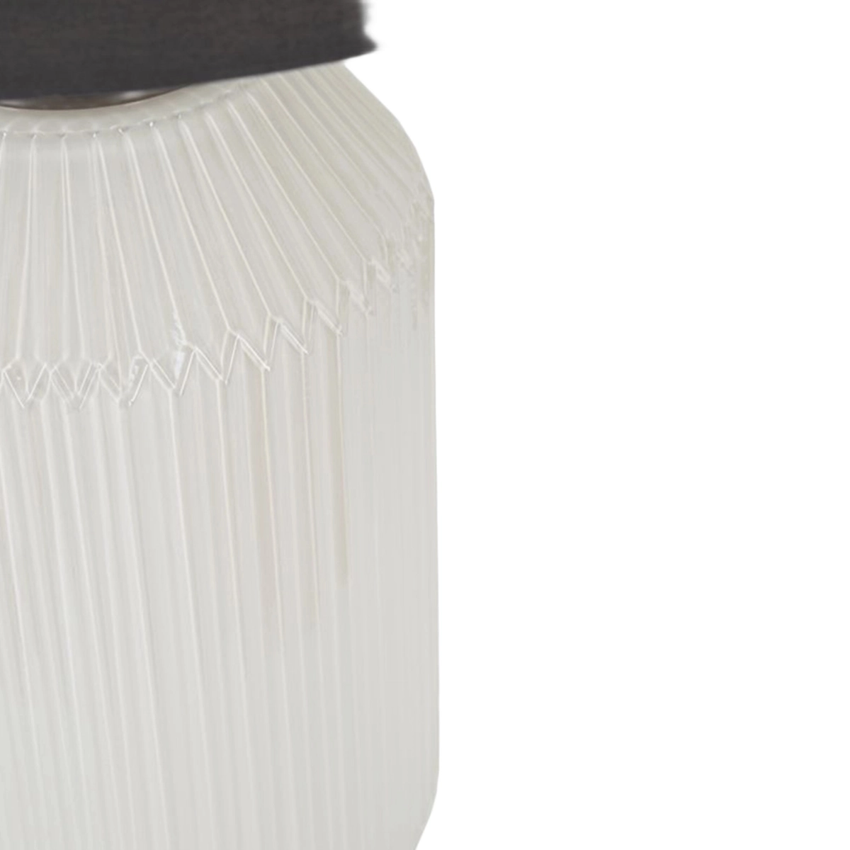 Brighty Table Lamp in Ribbed Glass and Tessuto Fabric — 5
