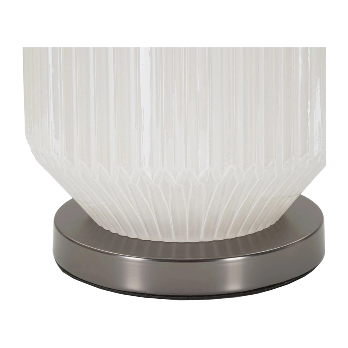 Brighty Table Lamp in Ribbed Glass and Tessuto Fabric — 6