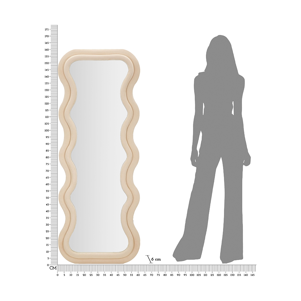 Emily Modern Wavy Velvet Wall or Floor Mirror 60x160cm — 7