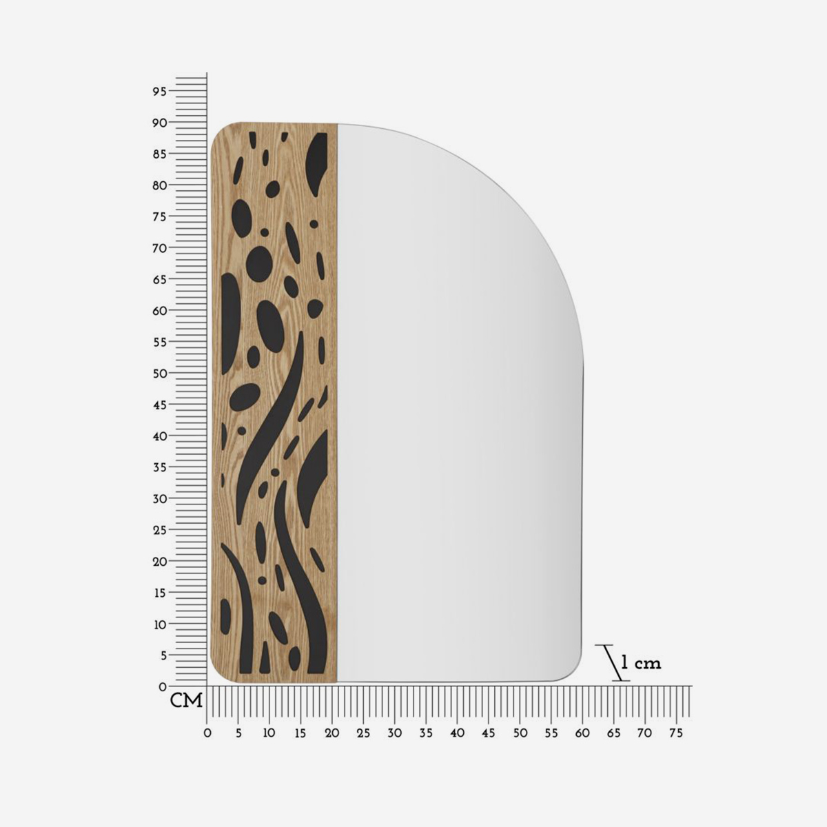 Terry Asymmetric Decorative Wall Mirror in MDF and Glass — 5