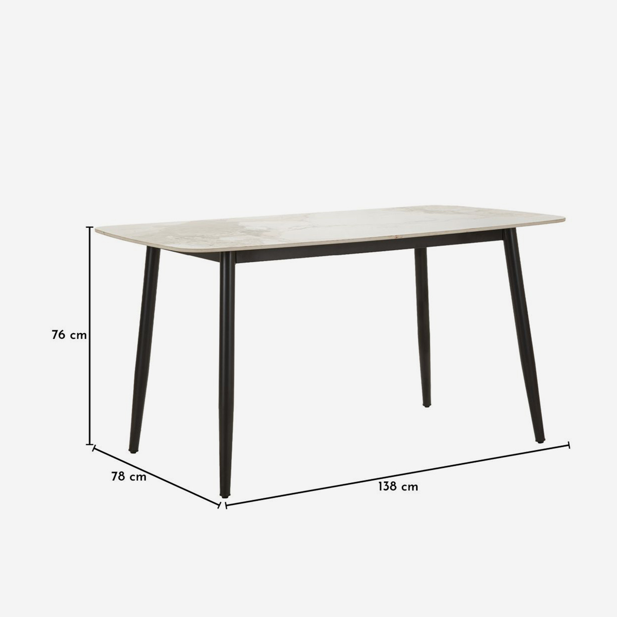 Modern Rectangular Dining Table in Metal and Ceramic Josh — 3