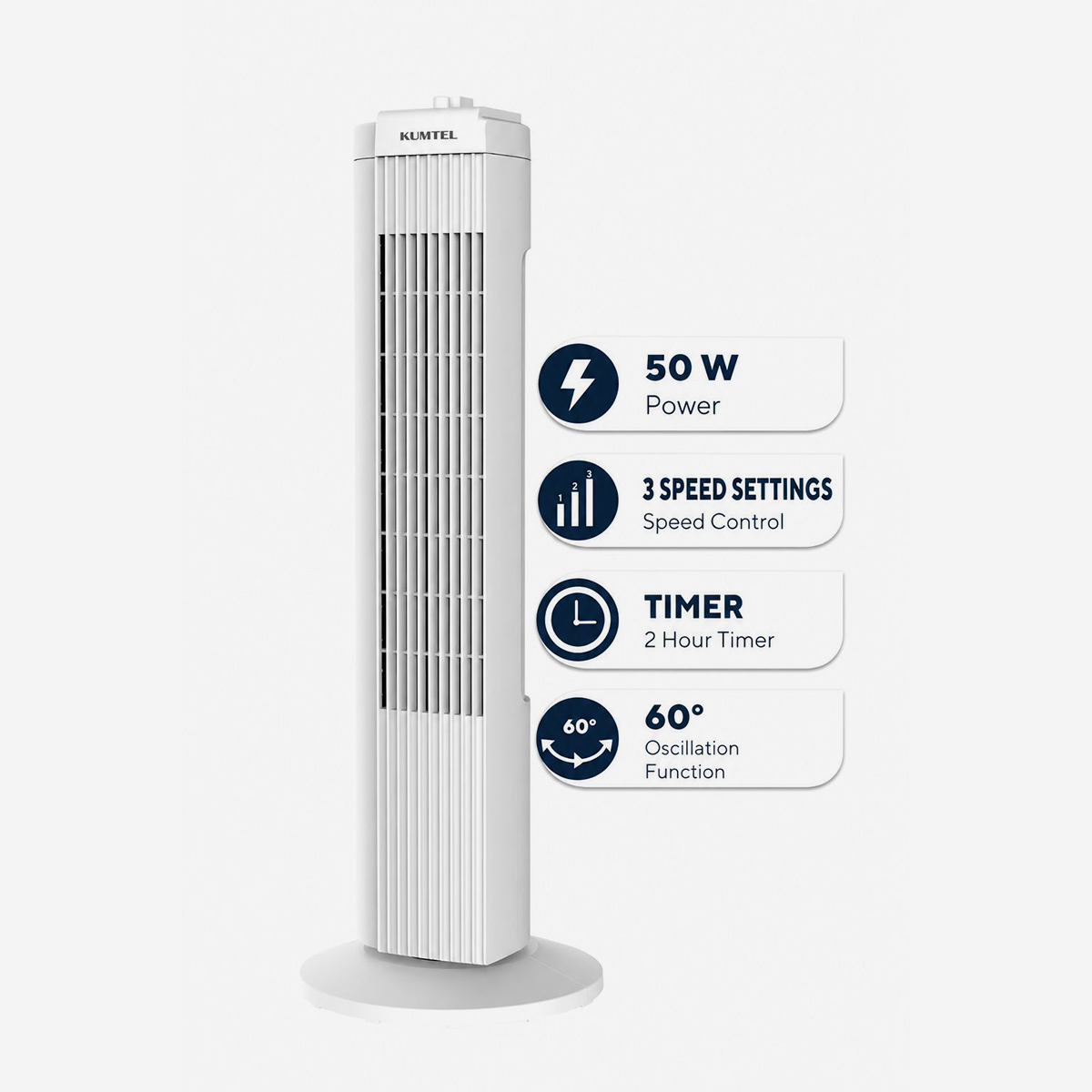 Ventilatore a colonna oscillante 50 W Virel
