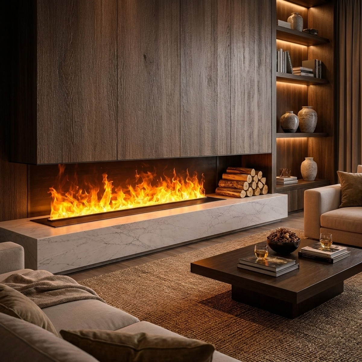 Built-in 3D water vapor electric fireplace insert Dfvapo100 — 2