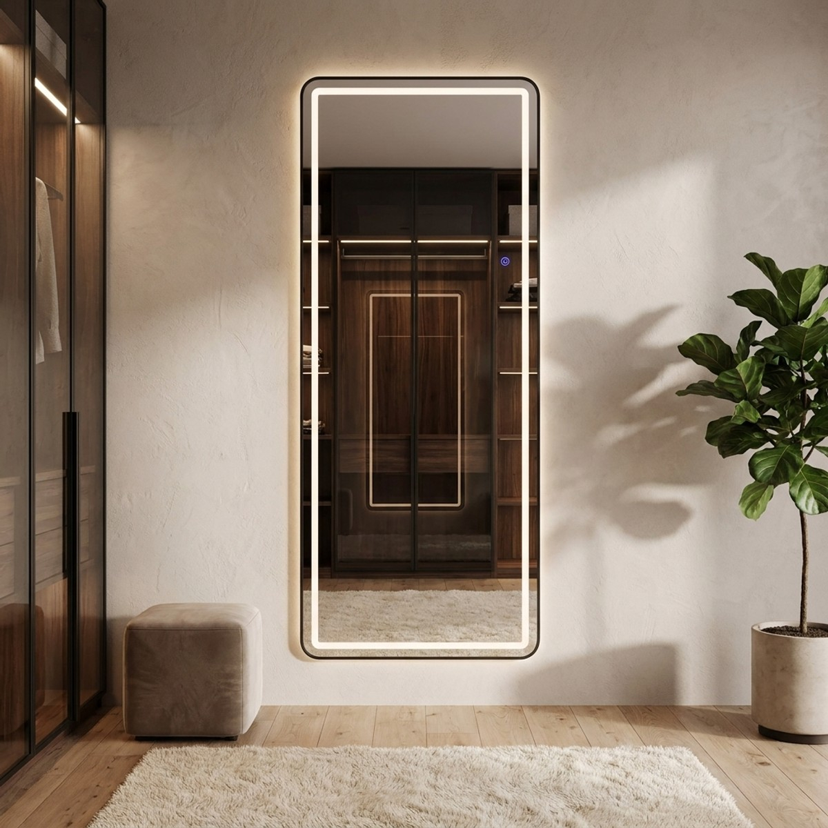Floor and Wall Mirror with LED 70x170 Luminous Dual Elegance — 3