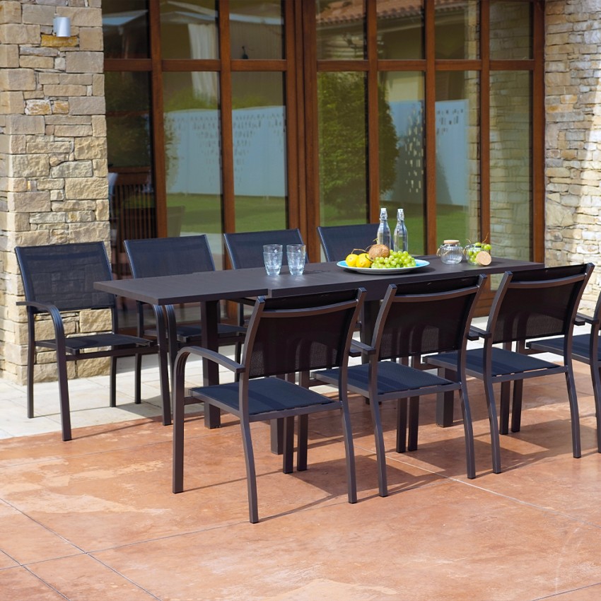 Extendable garden table 106-212x75cm in aluminium Nori — 1