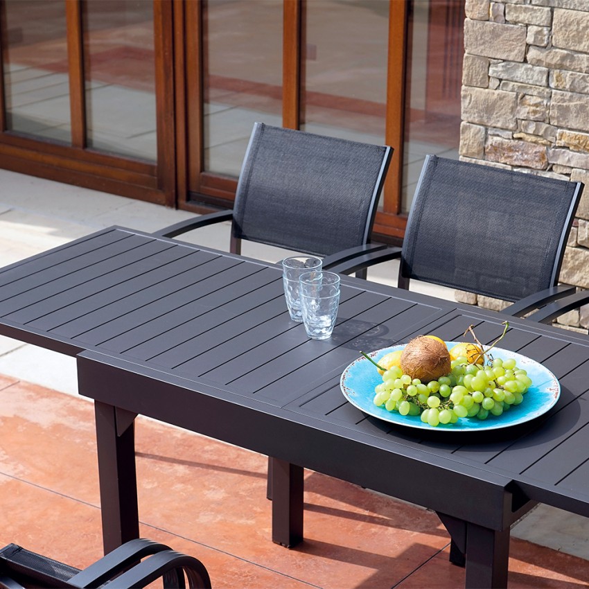 Extendable garden table 106-212x75cm in aluminium Nori — 2