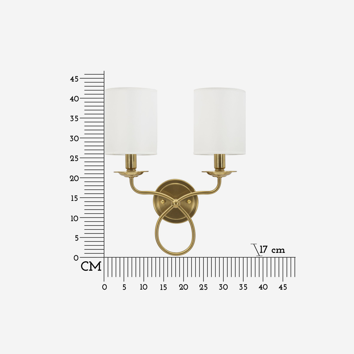 Zagabria 2-light wall lamp in iron and Tessuto fabric shades — 3