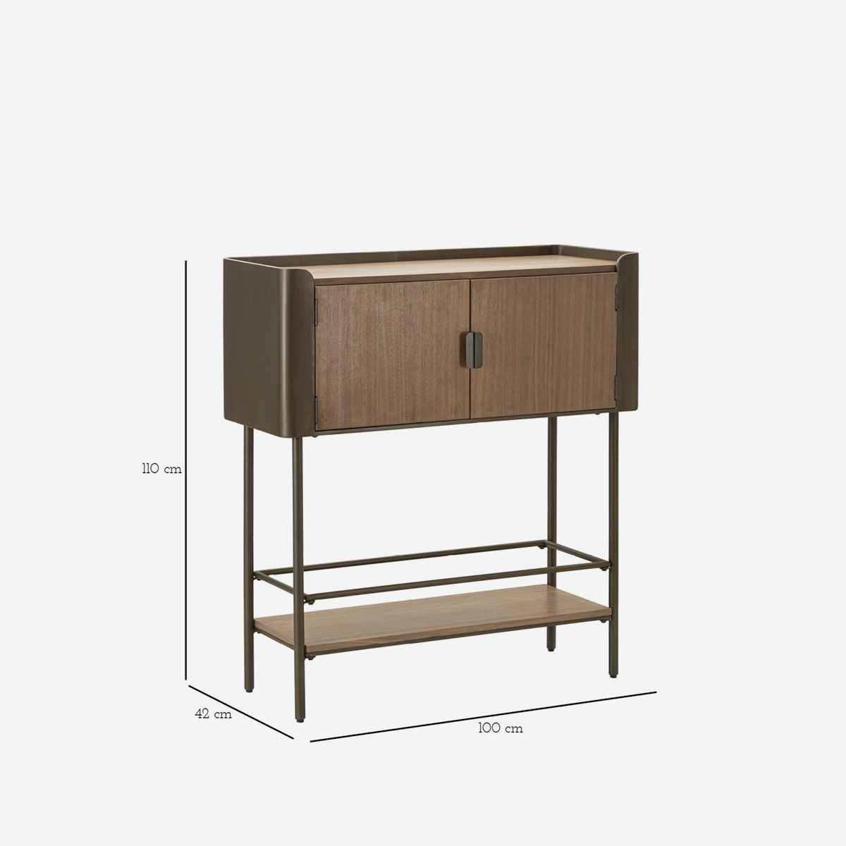 Toronto Wooden and Metal Sideboard Cabinet 100x42x110 cm — 4