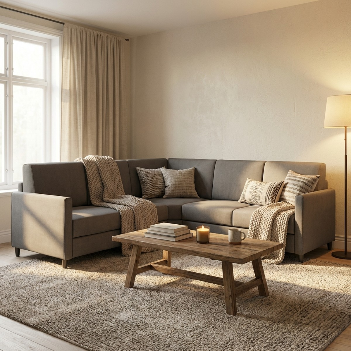 Karay 14AG 5-Seater Modern Fabric Corner Sofa 241x241 cm — 2