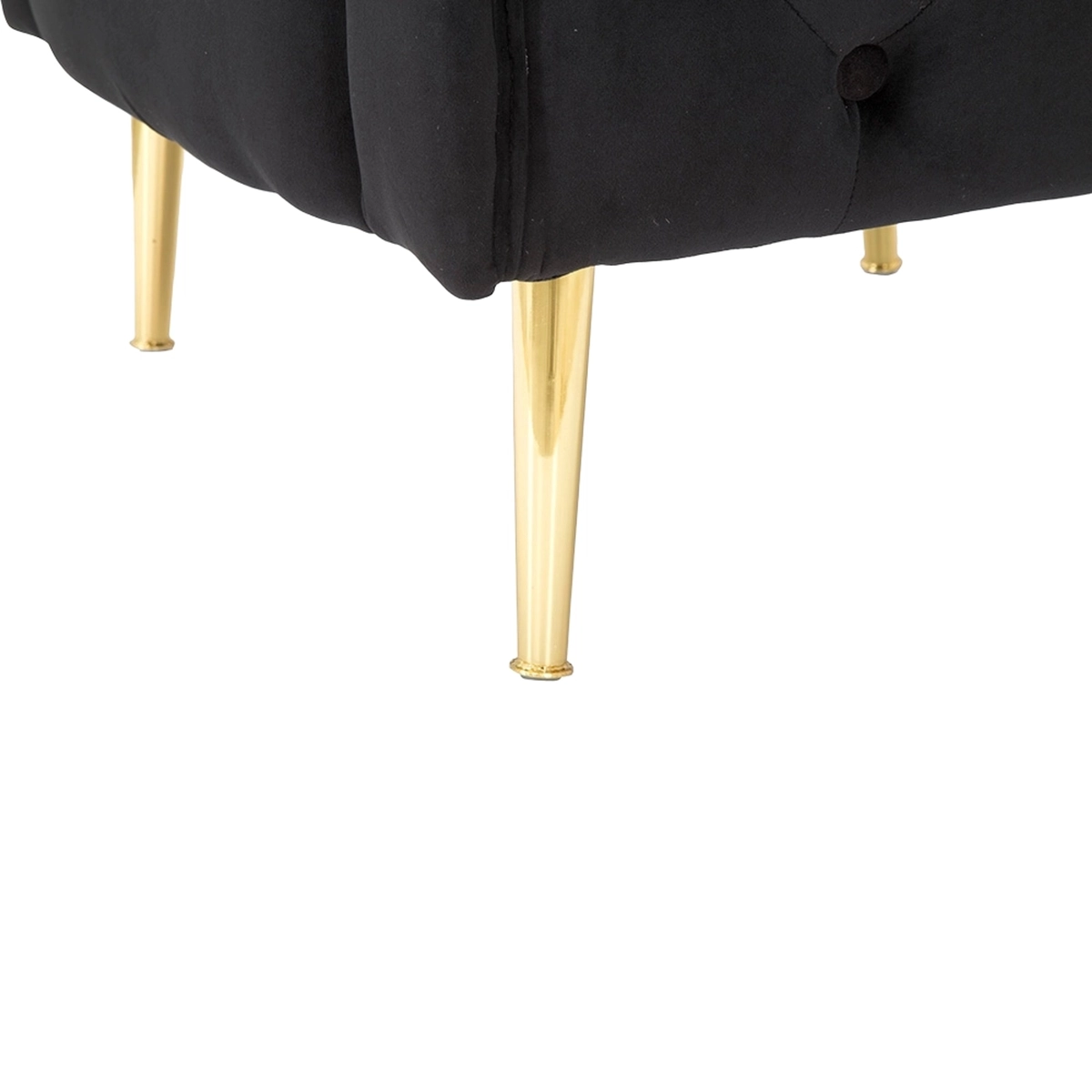 Glam velvet armchair with gold metal legs and cushion Bucarest — 7