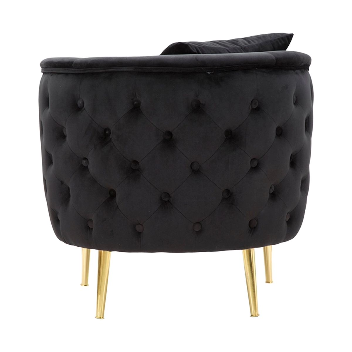 Glam velvet armchair with gold metal legs and cushion Bucarest — 5
