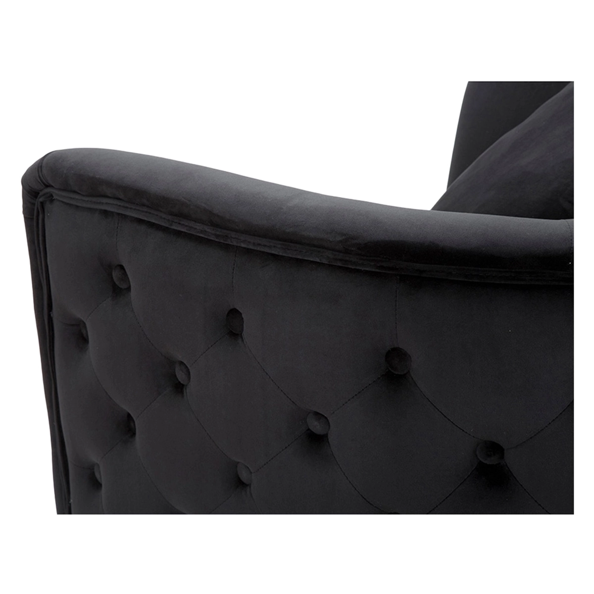 Glam velvet armchair with gold metal legs and cushion Bucarest — 10