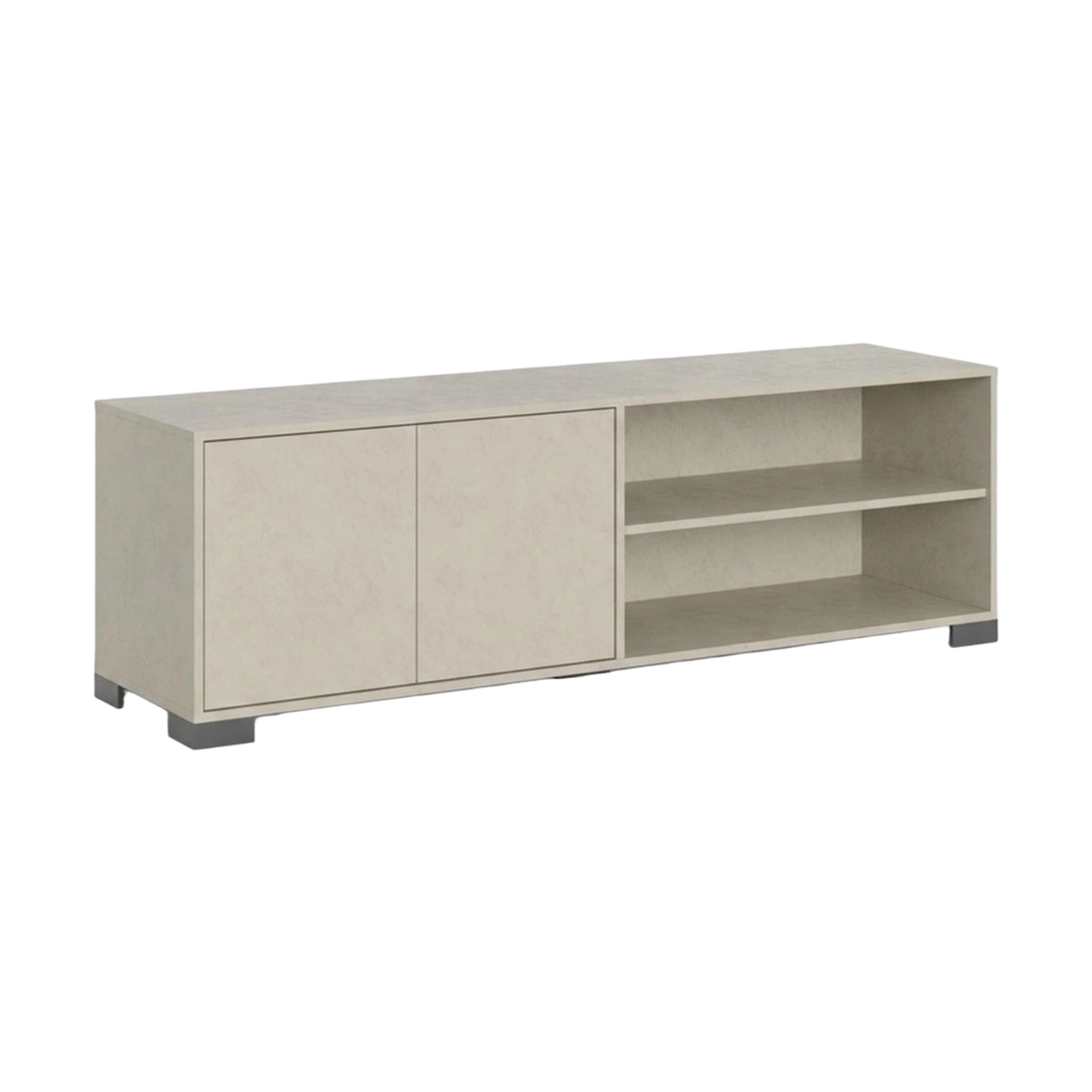 Modern TV stand 150x40 cm with 2 doors and open shelves Lumina — 1