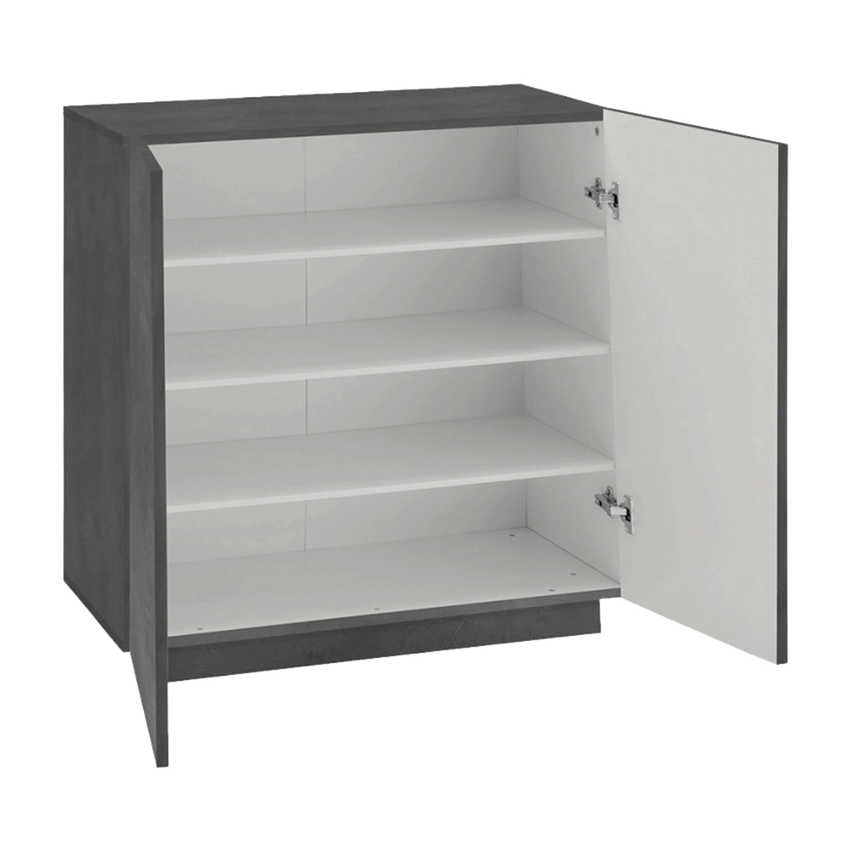 Modern design shoe cabinet 2 flap doors for 16 pairs of shoes in glossy white Vega Carry Ardesia — 6
