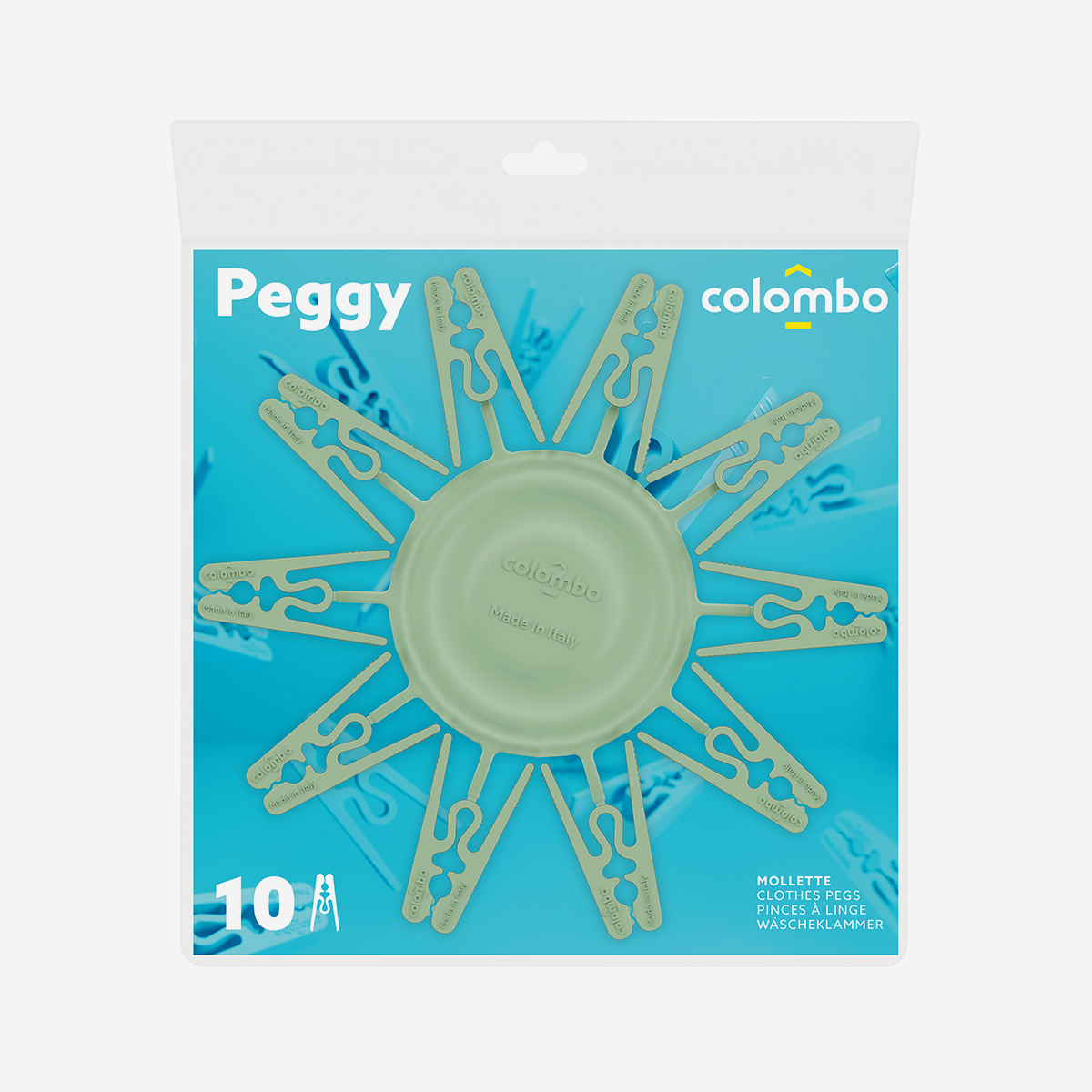Mollette bucato in plastica riciclata 10 pezzi Peggy