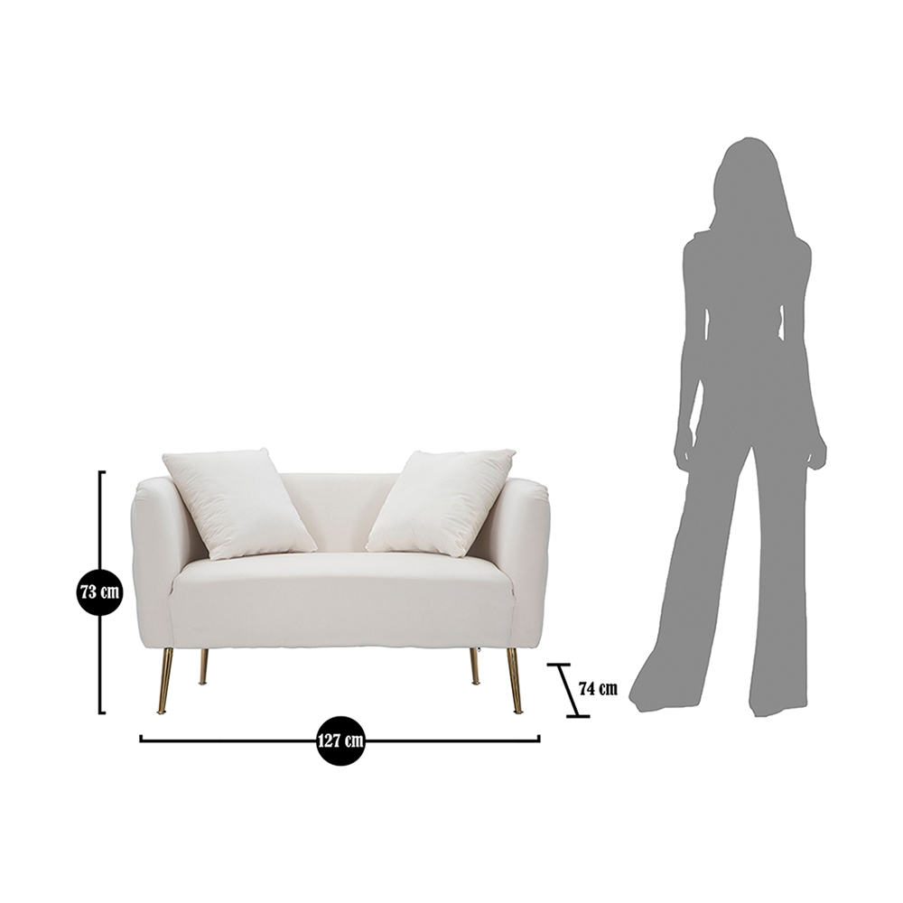 Glam 2-seater velvet sofa with gold legs Bucarest-D — 10