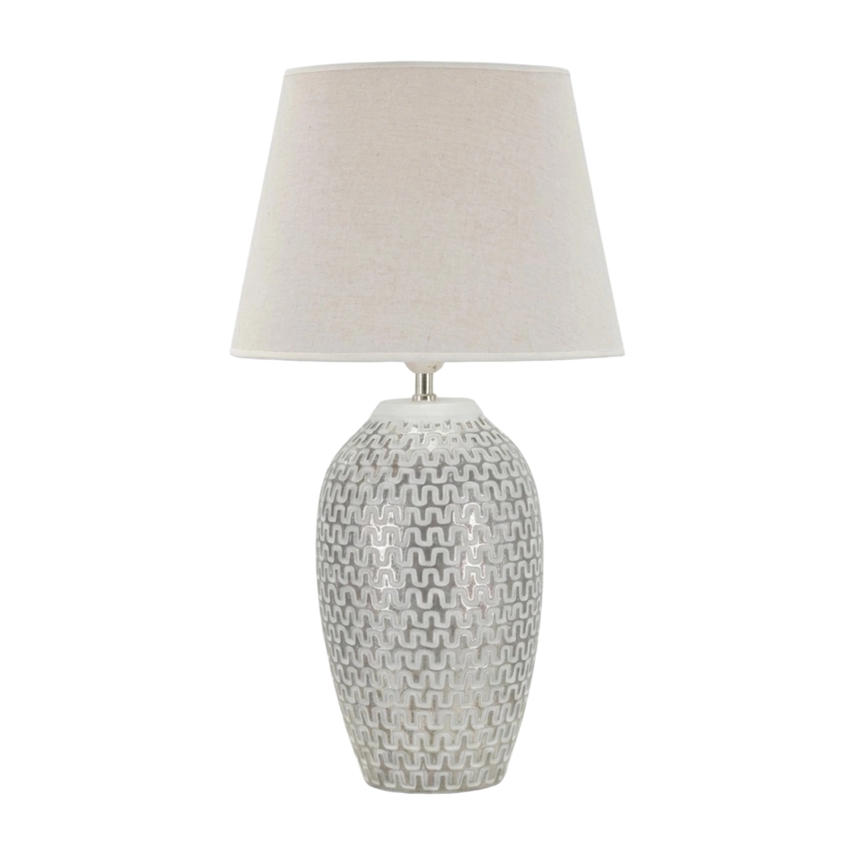 Wave Table Lamp in Resin with Fabric Lampshade — 1
