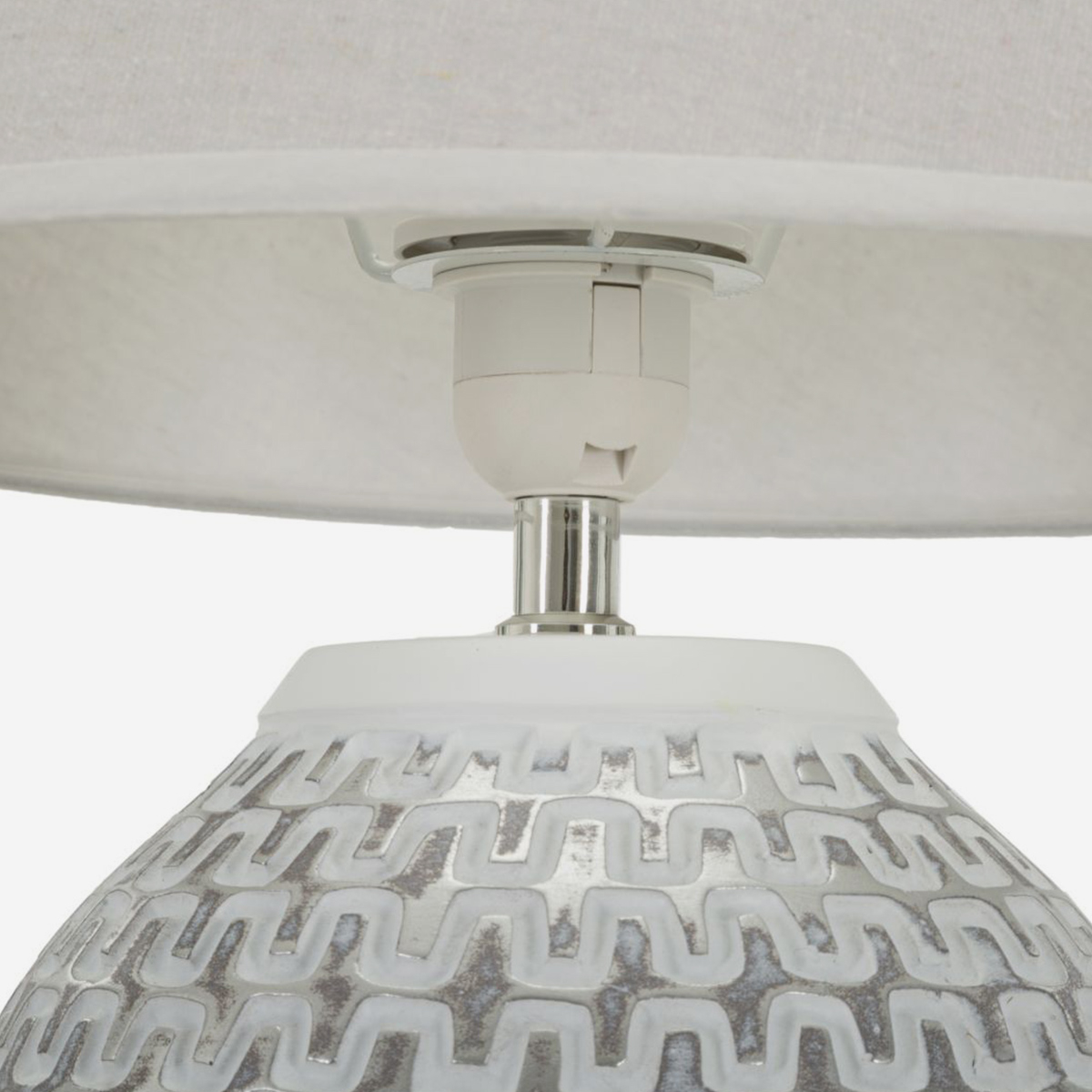 Wave Table Lamp in Resin with Fabric Lampshade — 4