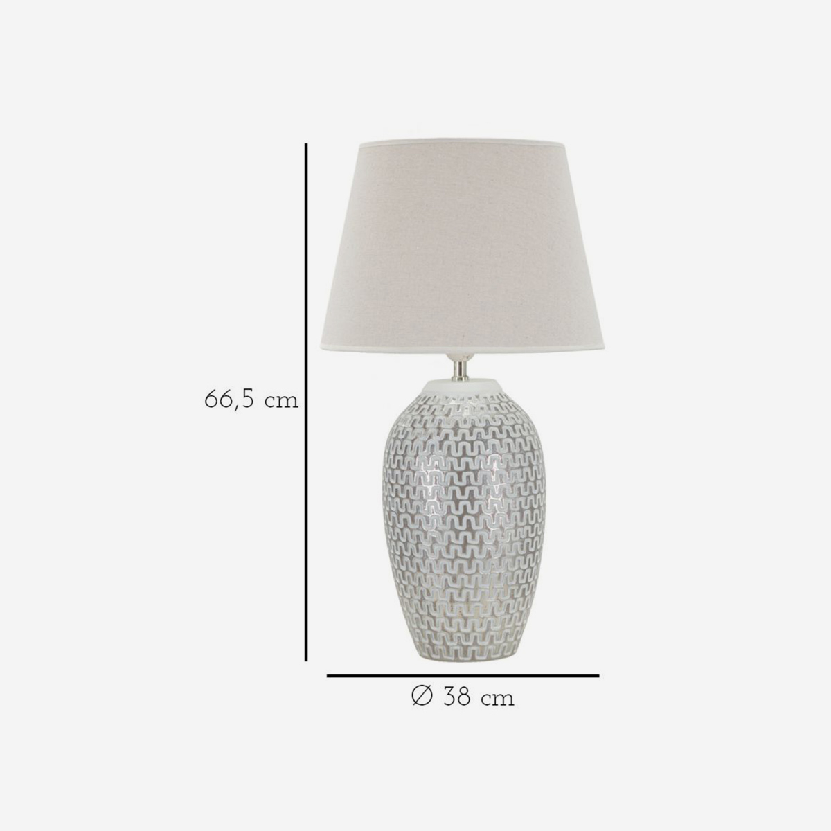 Wave Table Lamp in Resin with Fabric Lampshade — 6