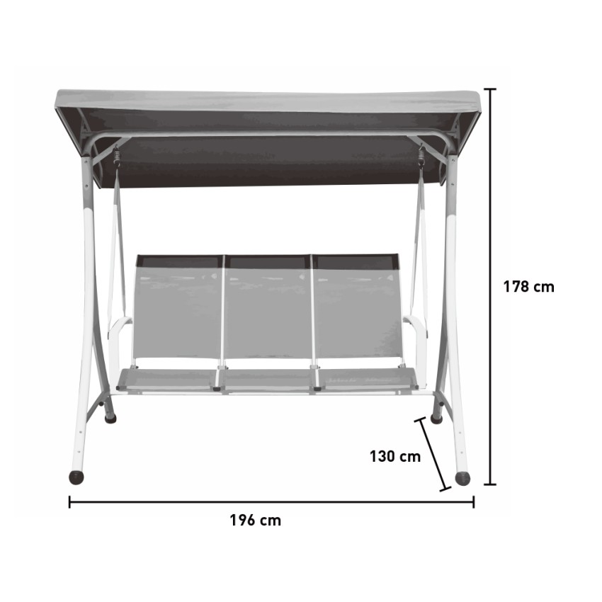 Kedels Ibis 3-Seater Garden Swing with Adjustable Canopy — 4