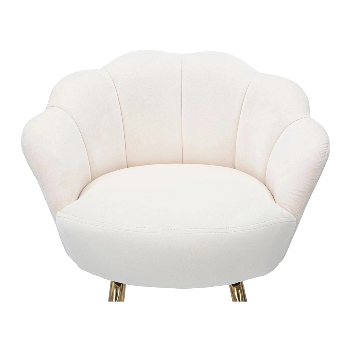 High Bar and Kitchen Velvet Stool with Flower Backrest Gold Legs Vienna — 7