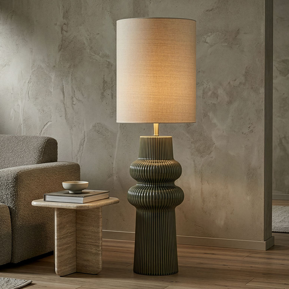 Harmony Ceramic and Fabric Floor Lamp — 2