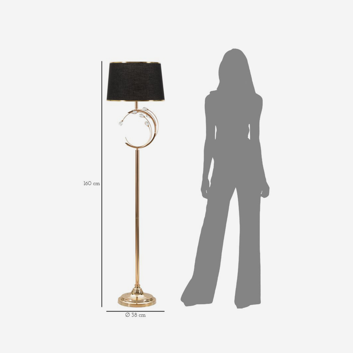 Bruxelles Metal and Fabric Floor Lamp — 3