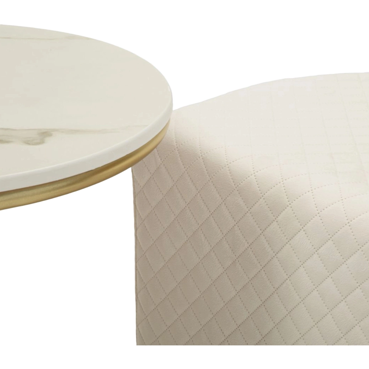 Modern Coffee Table with 2 Matching Ottomans Relax — 9