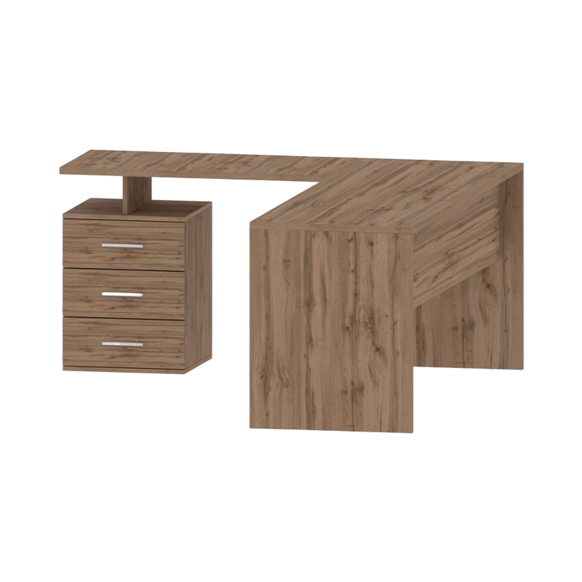 Modern Corner Office Desk in Wood with 3 Drawers New Selina WD — 8