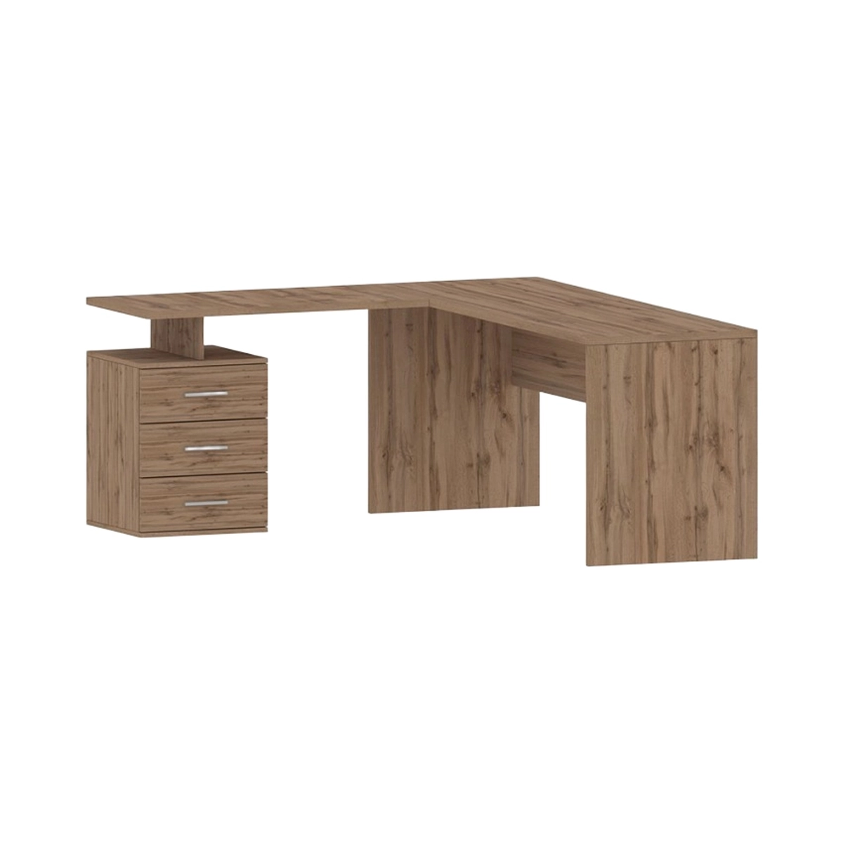 Modern Corner Office Desk in Wood with 3 Drawers New Selina WD — 11