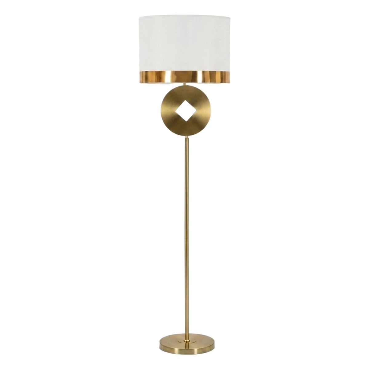 Coin Metal Floor Lamp with Tessuto Shade — 1