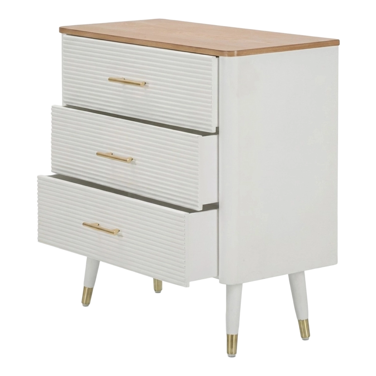Matera 3-Drawer Dresser in Legno Wood and Metal for Bedroom — 4