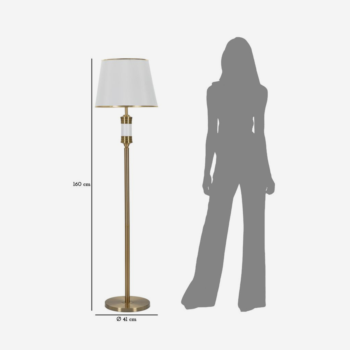 Whity Floor Lamp in Iron and Fabric 160 cm — 3