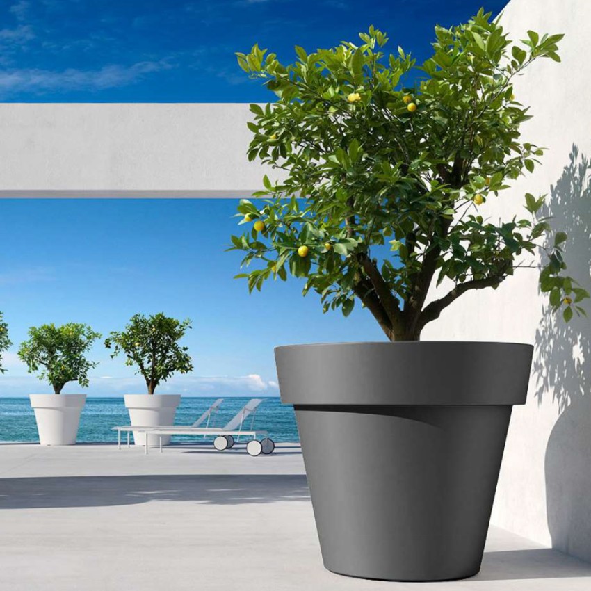 Large Outdoor Round Planter ø 80cm for Garden and Patio Cornaglia Arkema Design — 1