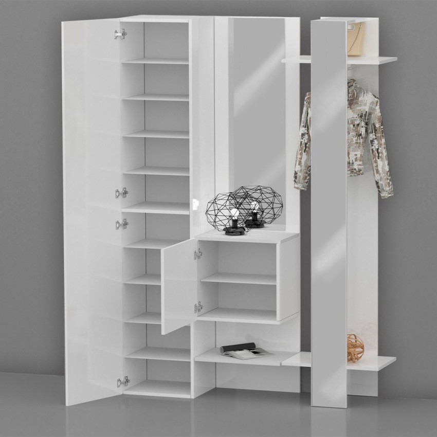 Guapa Modern Hallway Furniture Set with Shoe Cabinet and Mirrors — 4