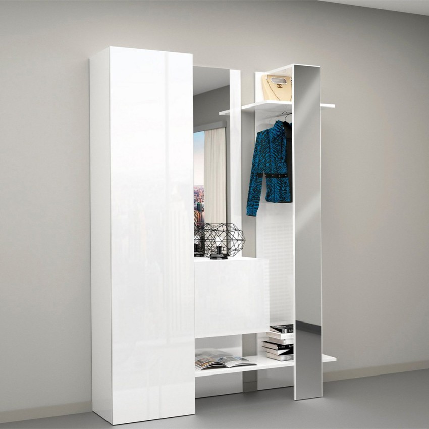 Guapa Modern Hallway Furniture Set with Shoe Cabinet and Mirrors — 3
