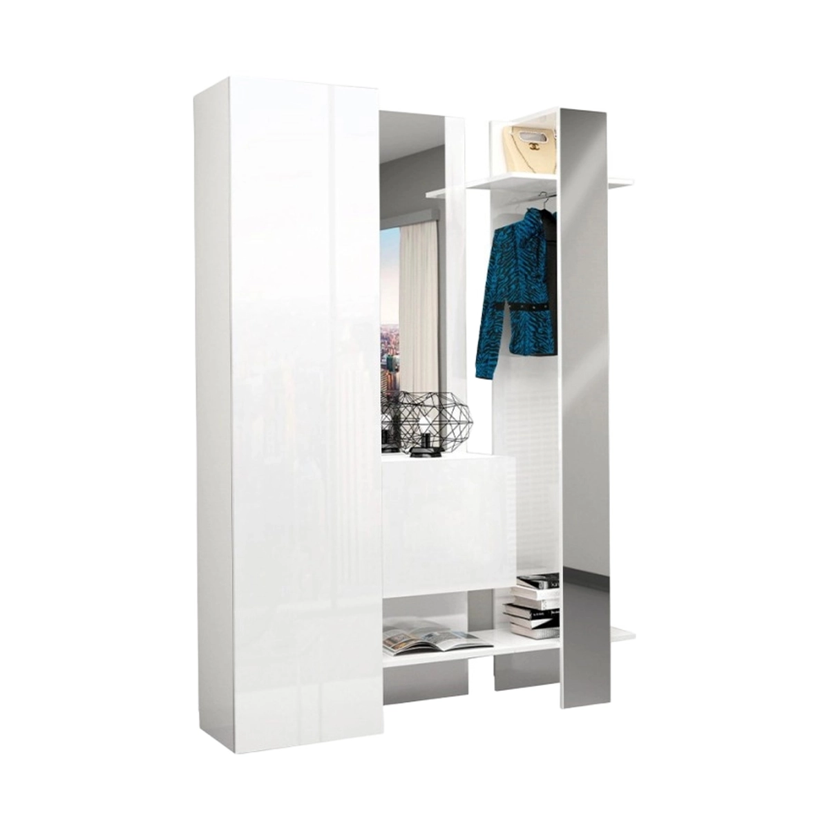 Guapa Modern Hallway Furniture Set with Shoe Cabinet and Mirrors — 6
