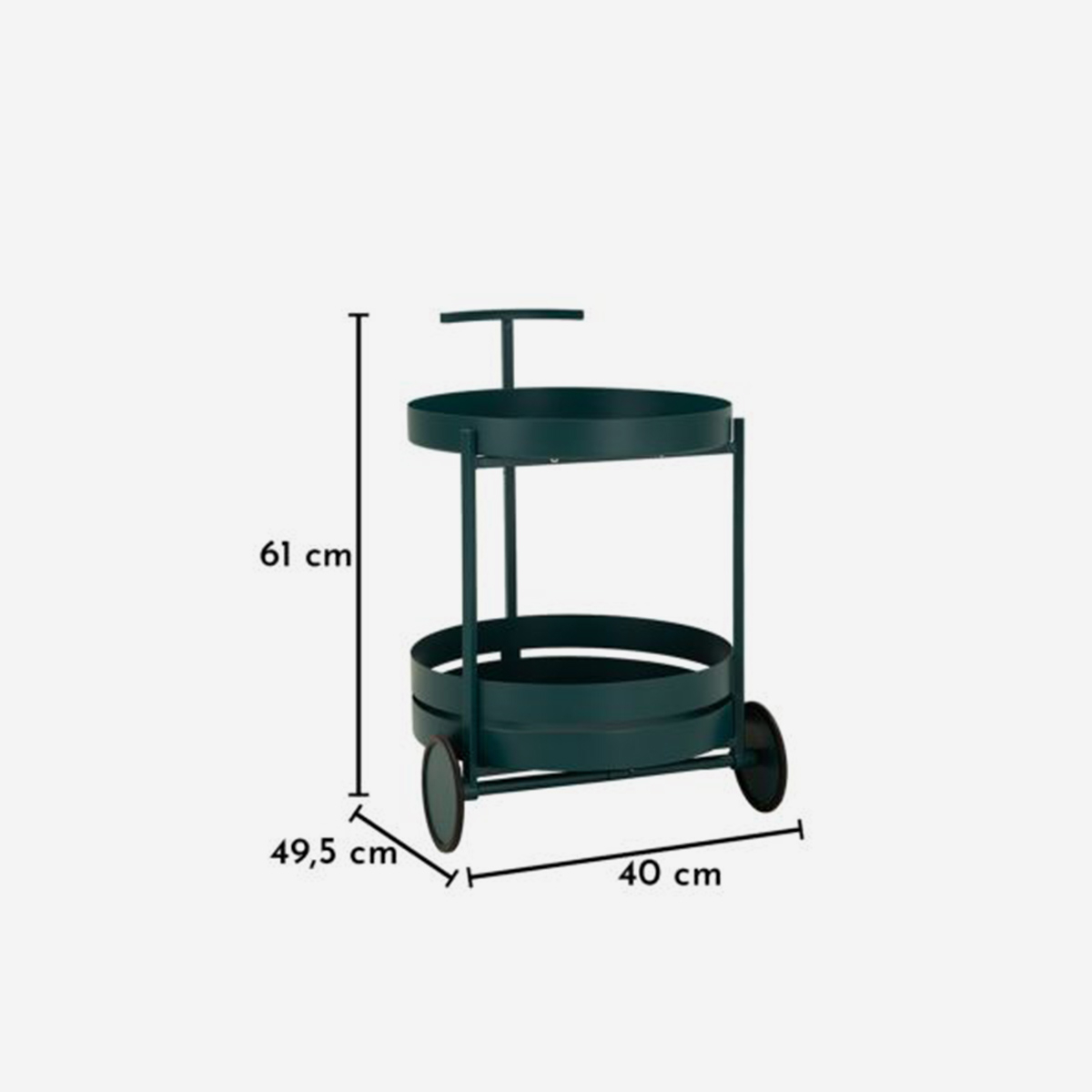Saturno Metal Serving Bar Cart with Wheels — 3