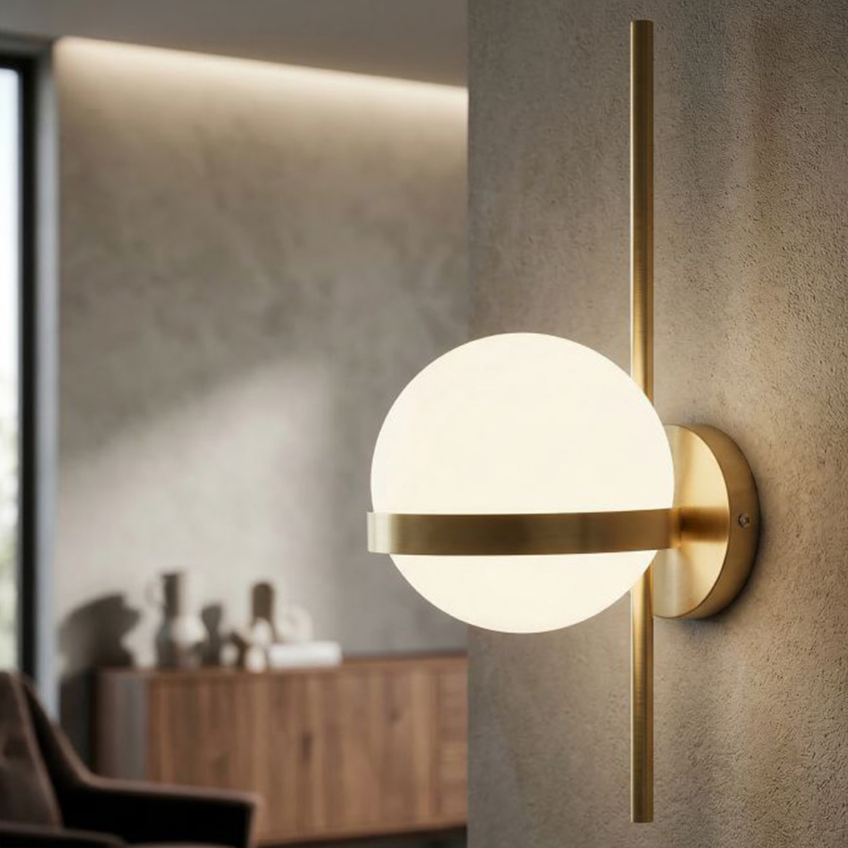 Modern Metal and Vetro Wall Lamp Glamy Circle — 2