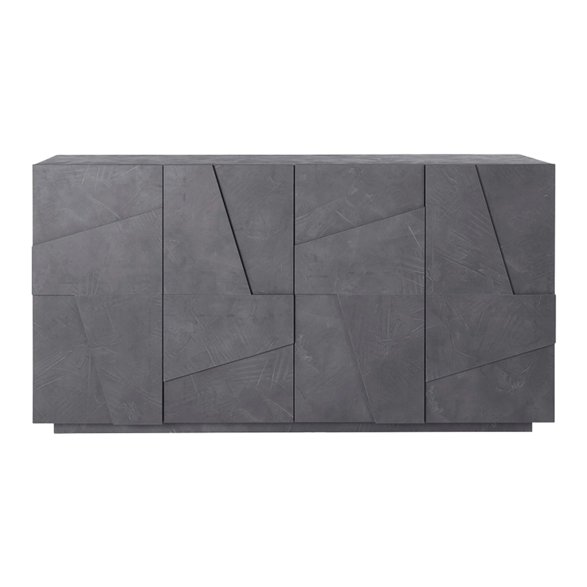Slate-grey modern sideboard with 4 doors 2 compartments 2 shelves Ping Side L Ardesia — 5