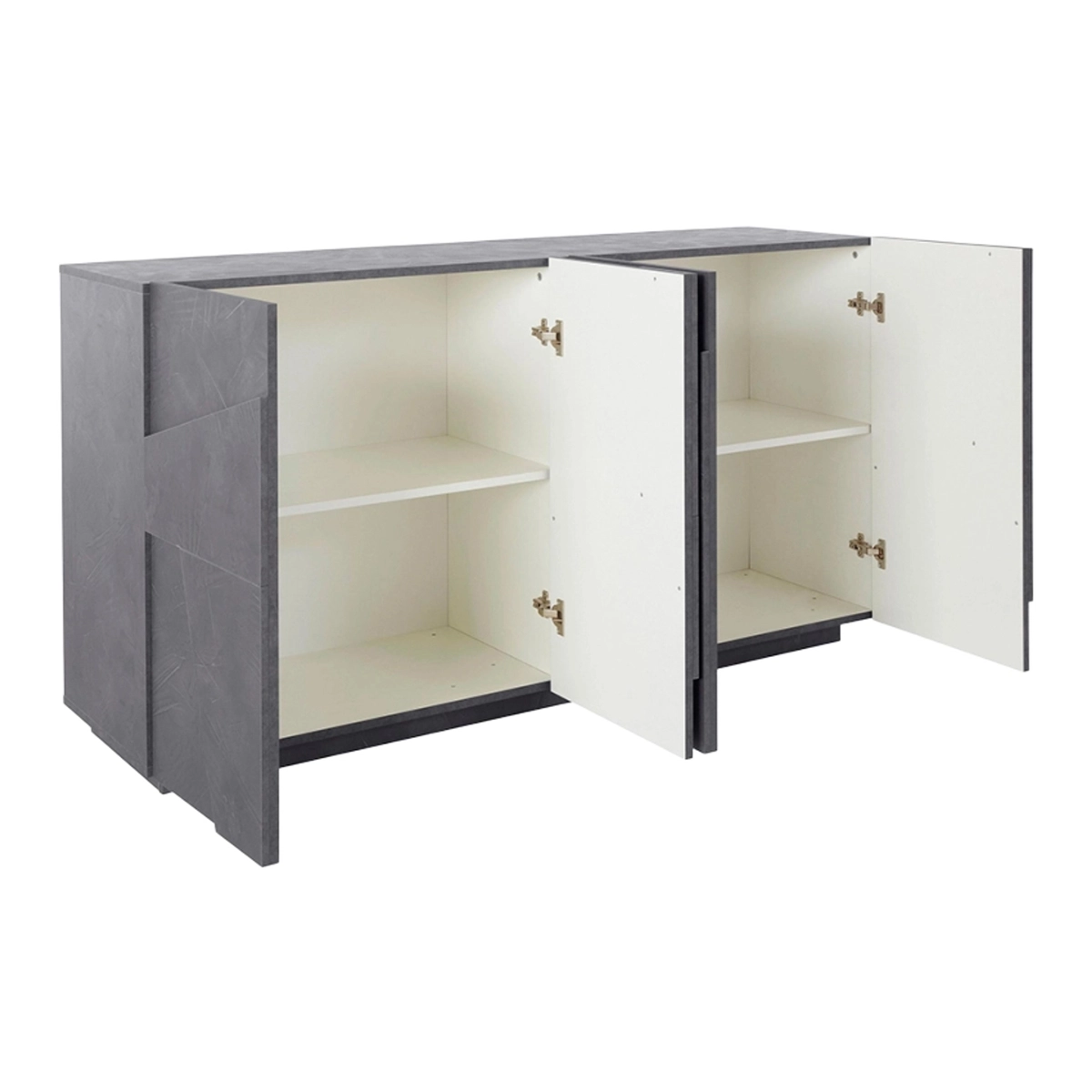 Slate-grey modern sideboard with 4 doors 2 compartments 2 shelves Ping Side L Ardesia — 6