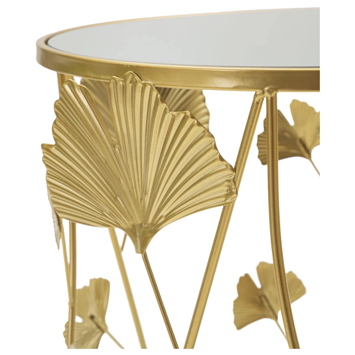 Set of 2 Round Coffee Tables with Mirror Top Leavy Mauro Ferretti — 3